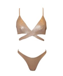 Bikinni oro triangolo incrocio e slip brasiliano